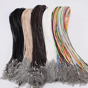10 개/몫 직경 1.5/2mm 가죽 코드 목걸이 쥬얼리에 대 한 걸쇠 조정 가능한 꼰 로프 DIY 목걸이 팔찌 용품 만들기