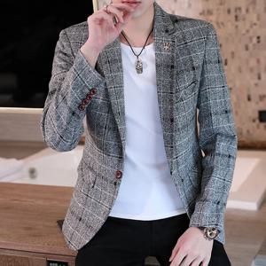남성 슬림핏 비즈니스 캐주얼 셔츠 2025 한국 패션 잘생긴 올 시즌 폴리에스테르 부티크 스타일