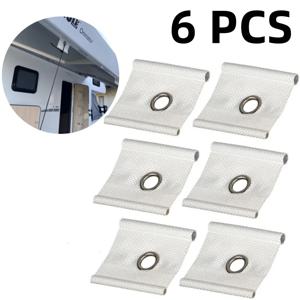 6 Pcs 뜨거운 판매 S 모양의 캠핑 천막 후크 클립 RV 텐트 옷걸이 캐러밴 Camperb 액세서리에 대 한 구멍이있는 라이트 행거