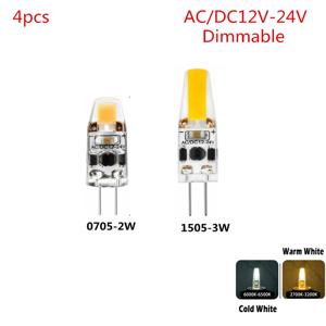 4 개/몫 디 밍이 가능한 COB 전구 AC/DC12-24V G4 LED 전구 2W 3w G4 전구 샹들리에에 대 한 할로겐 전구의 전통적인 교체