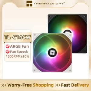 Thermalright TL-C14CW-S CPU 냉각 팬 140mm 4PIN PWM 1500RPM 고성능 14cm 3핀 ARGB S-FDB 베어링 PC 케이스 팬