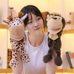 35cm 만화 동물 손 인형 부모-자식 게임 인형 사자 코끼리 돼지 달래기 장난감 어린이를위한 생일 선물