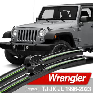지프 랭글러 TJ JK JL 1996-2023 앞 유리 와이퍼 블레이드, 앞 유리 창문 액세서리, 2000 2010 2016 2019 2021, 2 개