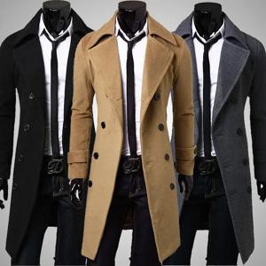 2024 신사용 더블 브레스트 Ni 트렌치 코트 남성용 긴 패션 슬림 캐주얼 코트 롱 자켓 Techwear Coat 트렌치 코트