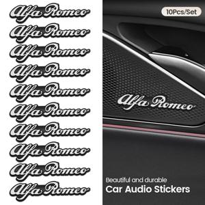 3D 자동차 오디오 스테레오 스피커 배지 스티커 데칼 액세서리 Alfa Romeo Giulia Stelvio Giulietta 156 159 147 Mito Tonale GT