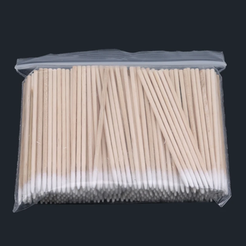 매니큐어 네일 아트 도구에 대 한 뾰족한 팁 면봉 나무 팁 스틱 긴 100/300pcs 팁 반 영구 수 놓은 면봉