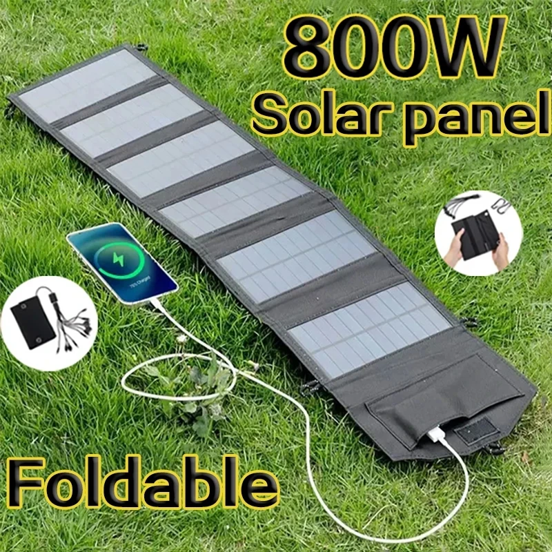 6 배 800W 접이식 태양 전지 패널 20 와트/시간 휴대용 태양 전지 패널 충전기 USB 5V DC 풀 타임 전원 태양 전지 패널 모바일 전원 공급 장치