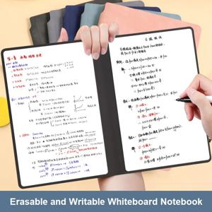 1 Pcs 재사용 가능한 화이트 보드 노트북 화이트 보드 펜 지우기 천으로 가죽 메모 패드 주간 플래너 휴대용 세련된 사무실 세트