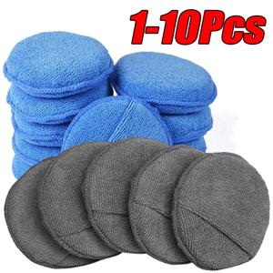 10Pcs 자동차 자세히 애플리케이터 패드 자동차 관리 왁싱 폴란드어 스폰지 소프트 마이크로 화이버 라운드 포켓 폼 스폰지 자동차 청소 도구