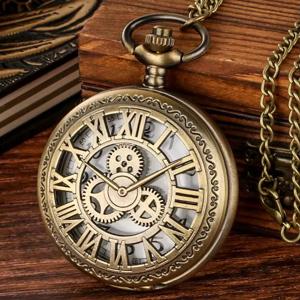 레트로 Steampunk 선물 기어 석영 주머니 시계 체인 오래된 스타일 액세서리 목걸이 펜던트 남성용