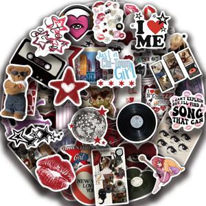 50pcs 다운타운 Y2K 여자 스티커 미적 오토바이 전화 자동차 스케이트 보드 노트북 스티커 데칼 클래식 어린이 장난감