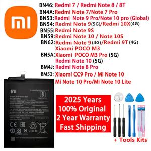 기존 BM52 BM4J BN53 BN55 BN59 BN62 배터리 Xiaomi Redmi Mi Note 7 8 8T 9 9T 9S 10 10X 10S POCO M3 CC9 pro Lite 배터리