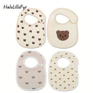 2pcs 신생아 아기 면화 거즈 Bibs 방수 유아 소년 소녀 Burp Cloths 인쇄 스카프 유아 타액 수건 먹이 물건
