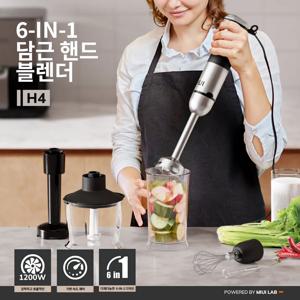 MIUI 전기 핸드 헬드 스틱 블렌더 6-in-1 다목적 침수 핸드 블렌더 스테인레스 스틸 블레이드 홈 Kitchen1200W