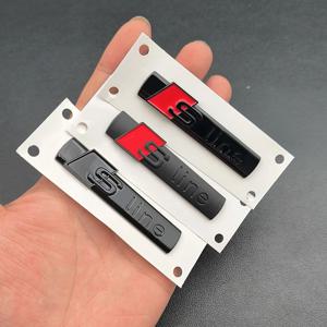 3D ABS 블랙 S라인 로고 S 라인 엠블럼 자동차 펜더 배지, 아우디 A1 A3 A4 A5 A6 Q2 Q5 Q7 Q3 S3 S4 S6 TT S 라인 스티커 액세서리