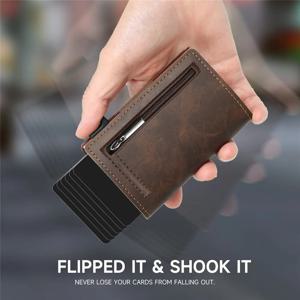 슬림 RFID 차단 포켓 지갑 마그네틱 클로저 신용 카드 케이스가 있는 미니멀리스트 팝업 카드 홀더