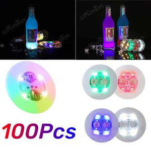1-200PCS LED 병 코스터 램프 빛나는 컵 스티커 조명 바 KTV 웨딩 파티 칵테일 음료 컵 꽃병 장식