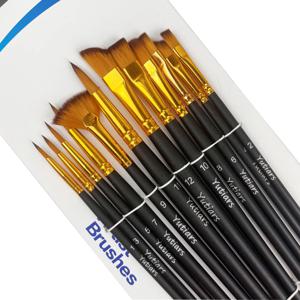 12pcs 전문 아티스트 페인팅 브러시 유화 수채화 오일, 아크릴, 캔버스, 구 아슈 세트, 미세한 세부 통증 포함