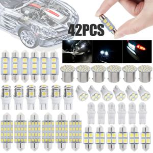 42Pcs LED 자동차 인테리어 조명 T10 6000K SMD LED 교체 번호판/독서 전구 크세논 화이트 인테리어 램프 전구