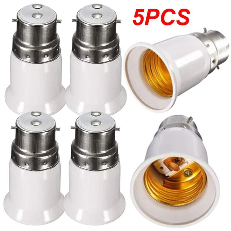 1/5PCS 램프 소켓 변환기 B22 ~ E27 LED 전구 변환기 램프베이스 홀더 나사 라이트 소켓 어댑터 Anti-burning 전구 홀더