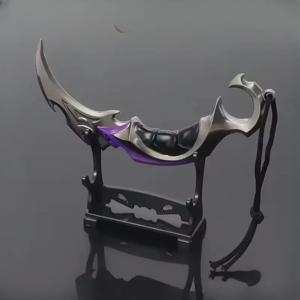 15CM Valorant Weapon Melee Reaver Karambit 칼 금속 게임 주변 장치 Katana 사무라이 검 Uncut Blade 장식품 선물 소년 장난감