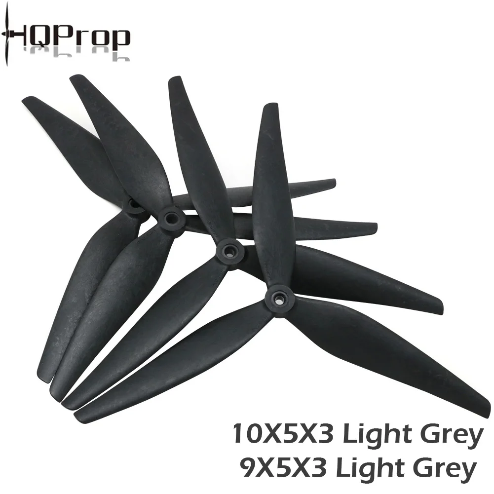 2 쌍 HQProp 10X5X3 9X5X3 10X4.5X3 1050 1045 9050 10 인치 9 인치 3 블레이드 Rc FPV 무인 항공기 용 검정색 탄소 강화 나일론 프로펠러