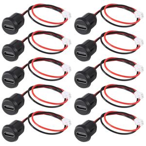 10PCS Type-C 암 섀시 2P 직접 압착 USB 암 섀시 C 커넥터 잭 암 충전 포트 카드 버클로 방수