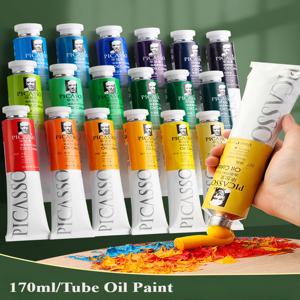 170ml LargeTubes 오일 페인트 무독성 우수한 색조 강도, 캔버스 페인팅 아티스트 초보자를위한 혼합 가능 DIY 미술 용품