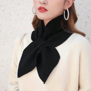 겨울 니트 크로스 스카프 캐주얼 탈착식 여성용 터틀넥, 7 가지 색상 패션 디자인, 넥 워머 방풍 스웨터, 나비넥타이