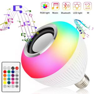 LED 블루투스 램프 E27 스마트 볼 전구 12W 스피커 음악 APP 원격 제어 디밍이 가능한 야간 조명 장식 홈 파티