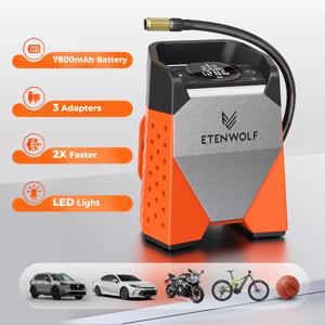 ETENWOLF ZEPHYR S3 휴대용 타이어 팽창기 100% 듀티 사이클 160 PSI 자동차 공기 압축기 7800mAh 자동차 오토바이 공 (신규)