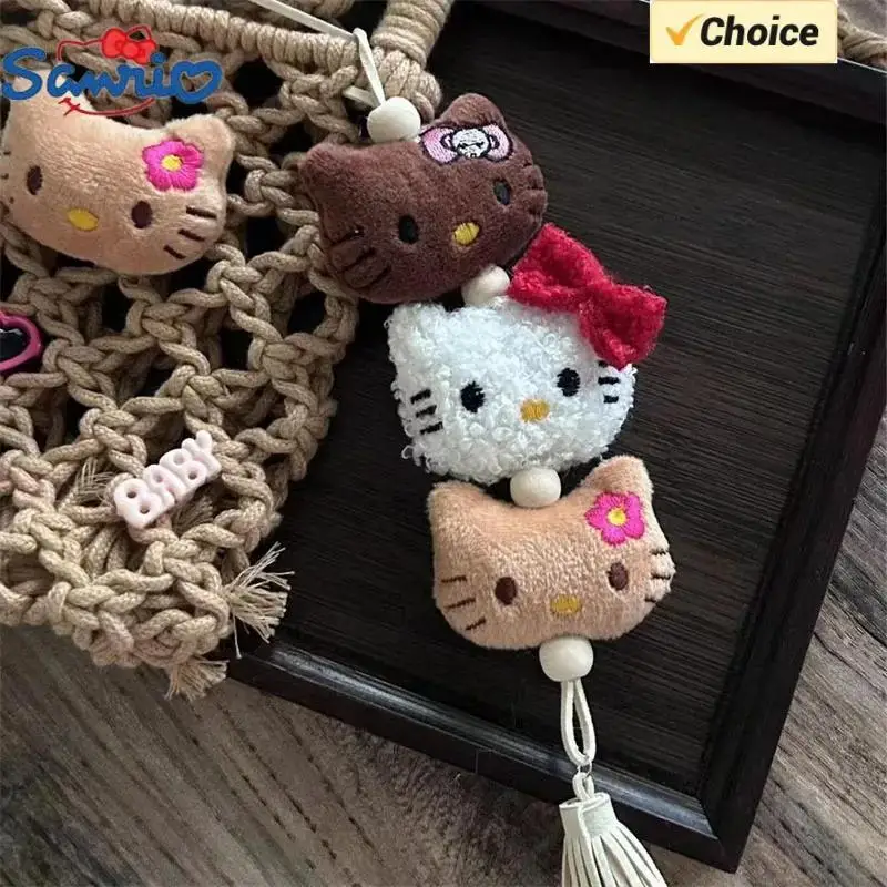 Sanrio 헬로 키티 키 체인 Kawaii 어린이 펜던트 열쇠 고리 귀여운 여성 가방 자동차 Keychians 소녀 생일 선물