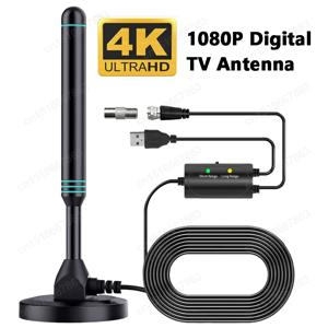 신호 증폭기가 있는 4K/1080P HD 디지털 TV 안테나 480+ 마일 실내 실외 안테나 마그네틱 베이스 VHF UHF 디지털 HD 공중