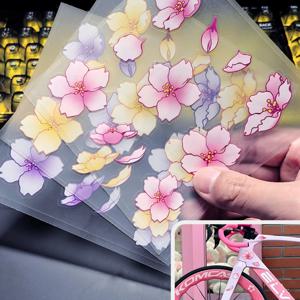 11PCS JDM 사쿠라 도로 자전거 프레임 스티커 상단 튜브 방수 꽃 DIY 장식 액세서리 자전거 내구성 비닐 데칼