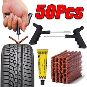 5-50Pcs 고무 스트립과 자동차 타이어 수리 도구 키트 튜브리스 타이어 펑크 Studding 플러그 오토바이 트럭 진공 타이어 수리 도구