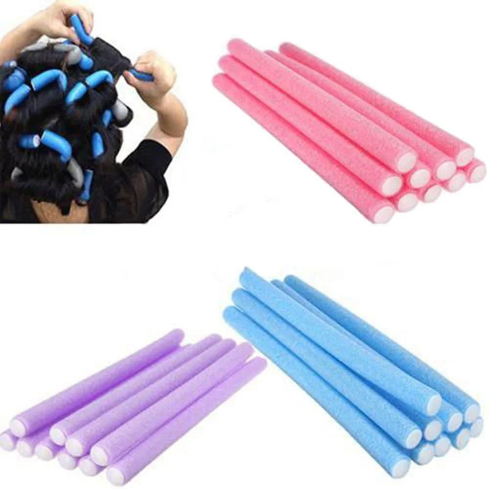 10pcs 유니버설 파마 컬링 바 헤어 컬링 스틱 다채로운 스폰지 컬링 아이언 진주 코튼 에바 컬링 아이언