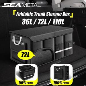 SEAMETAL 접이식 트렁크 보관 상자 방수 옥스포드 천 110L 캠핑/낚시 용 대용량 자동차 주최자 휴대하기 쉬운