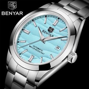 BENYAR 남성용 기계식 시계, 316L 스테인리스 스틸, 심플 5Bar 방수, 자동 손목시계, 2024 모래 직경 40mm, 핫 세일