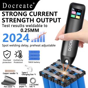Docreate-757 컬러 스크린 휴대용 휴대용 소형 스폿 용접기 18650 휴대 전화 리튬 배터리 니켈 플레이트 충돌 용접