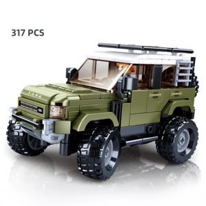 Sluban 317PCS 하드 라인 오프로드 차량 모델 벽돌 SUV 탱크 도시 피규어 빌딩 블록 어린이를위한 교육 장난감