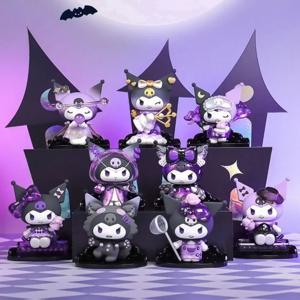 Sanrio Kuromi 블라인드 박스 늑대 인간 시리즈 하이 룩 액션 피규어 인형 애니메이션 캐릭터 서프라이즈 박스형 귀여운 소장 장난감