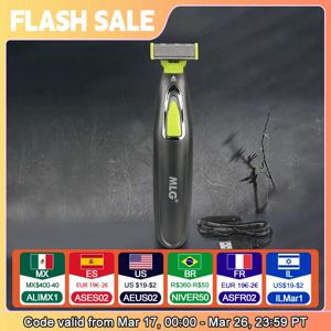 MLG 남녀공용 전기 면도기, 휴대용 전신 트리머, USB T 모양 블레이드 면도기, 수염 겨드랑이 세척 가능