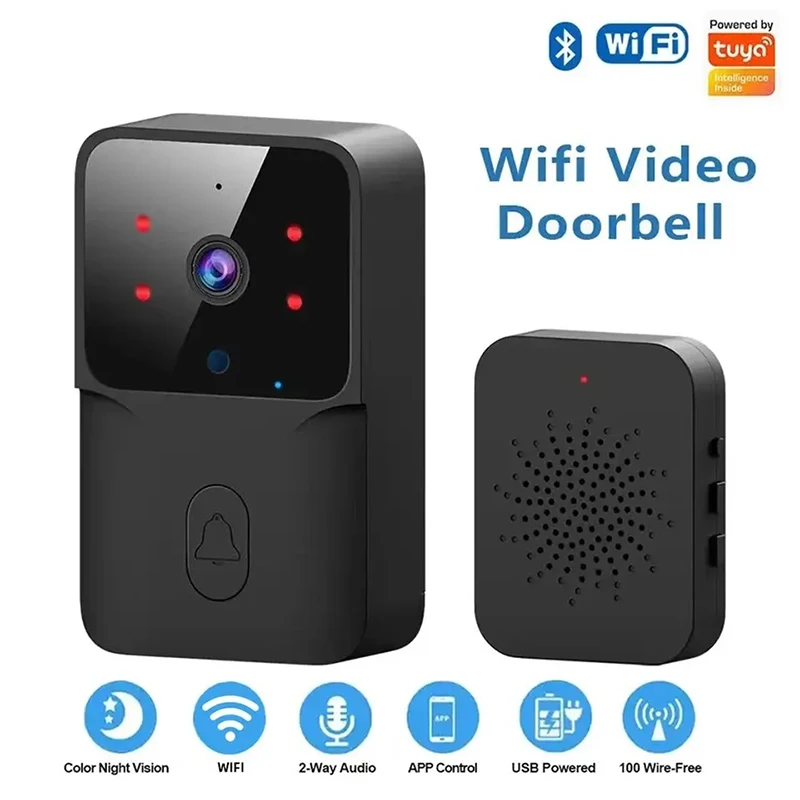 WiFi 초인종 홈 Tuya WiFi 무선 초인종 DC AC 배터리 구동 카메라 벨 Alexa Google 초인종 카메라