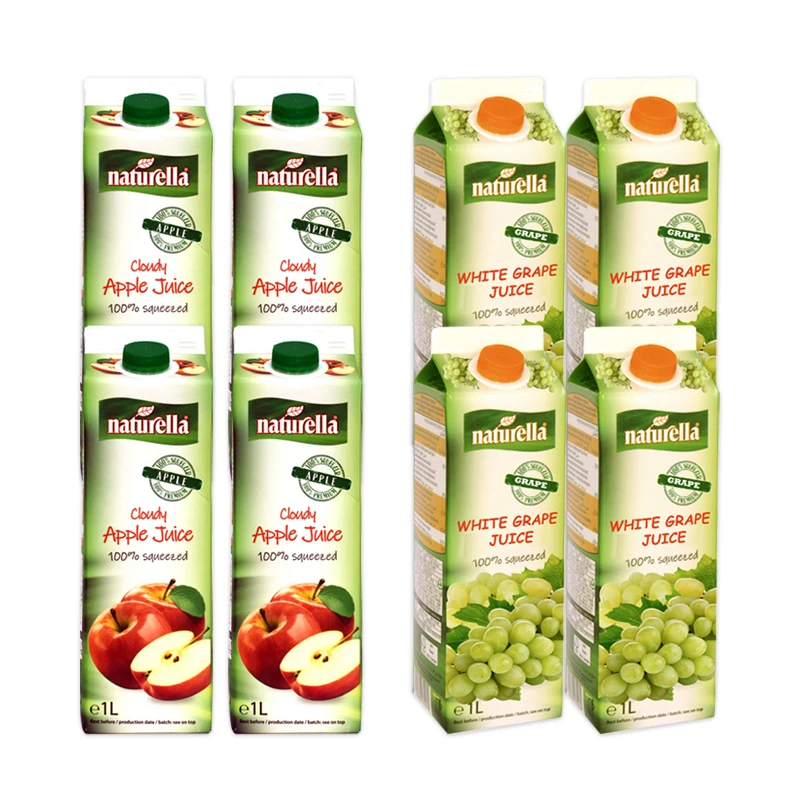네이쳐렐라 착즙 사과주스 4L(1Lx4)+착즙 백포도 주스 4L(1Lx4)