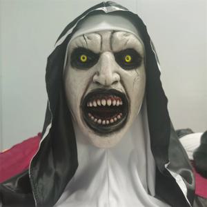 공포 무서운 수녀 라텍스 마스크 터번 Valak 코스프레 할로윈 의상 얼굴 Masques Prank Prop Headgear 크리스마스 선물