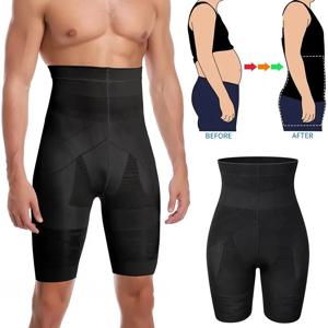 남자 바디 셰이퍼 배꼽 컨트롤 반바지 Shapewear 배꼽 거들 복서 팬티 하이 웨이스트 슬리밍 속옷 다리 압축 팬티
