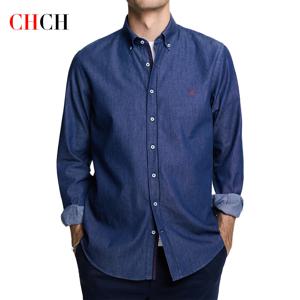 CHCH 남성용 셔츠 긴팔 폴로 셔츠 작업 정장 셔츠 남성용 버튼 업 셔츠