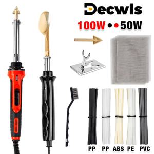 50W / 100W 홈 가죽 다림질 도구 균열 수리 매끈하게 하는 도구 수리 플라스틱 납땜 인두 자동차 범퍼 용접기, 도구