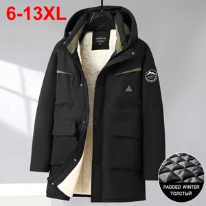 남성용 플러스 사이즈 파카 13XL 12XL 겨울 자켓 11XL Thicken Warm Hooded Coat Man 블랙 빅 사이즈 패딩 자켓 10XL 9XL Outwear