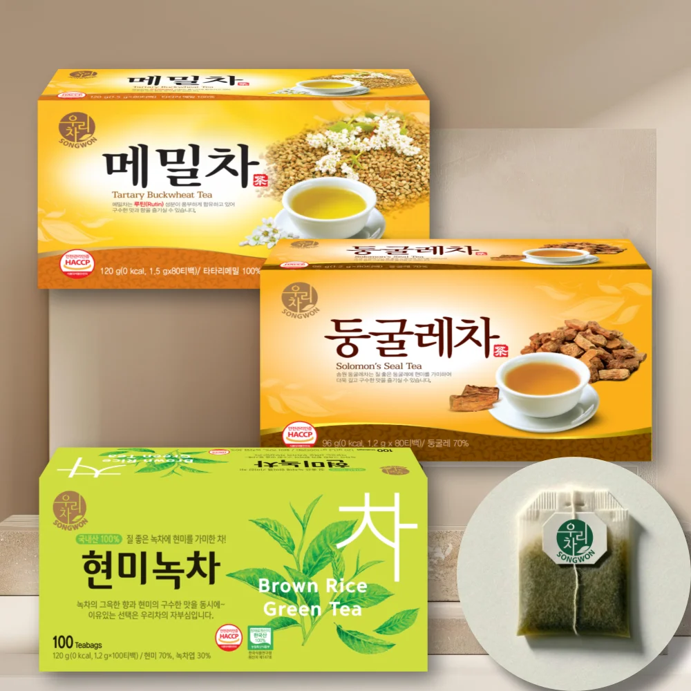 송원 우리차 현미녹차 100T+둥굴레차 80T+메밀차 80T